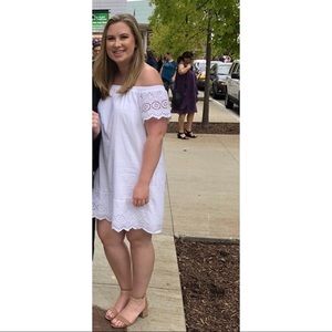 Off the shoulder embroidered dress